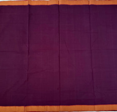 Handwoven Mangalgiri Cotton Saree | Deep Purple | Gold Zari | Ships from California